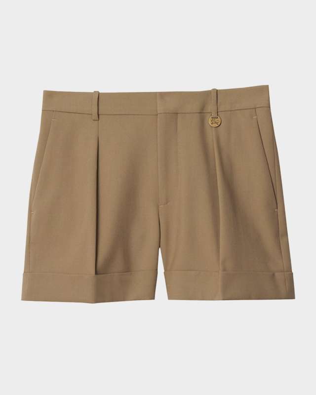 Pleated Cuffed Shorts